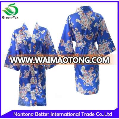 12 Colors Available Colorful Floral Satin Bridal robe